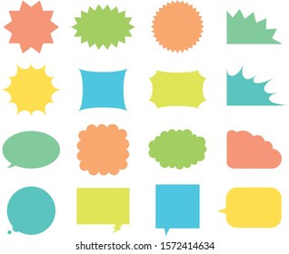 Illustration set of various speech bubbles.
It can be used for advertising and cards.
Colorful colored version.