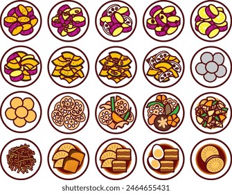 Illustration set of various stews