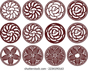 Illustration set of various tarts