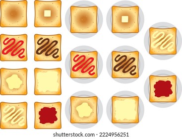Illustration set of various toasts