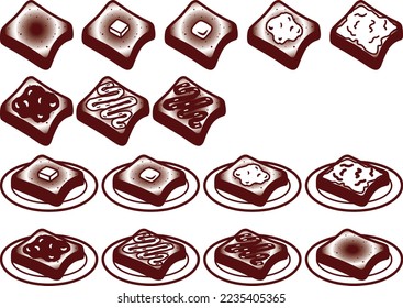 Illustration set of various toasts