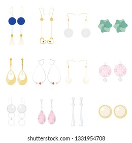 Illustration set of various types of earrings.