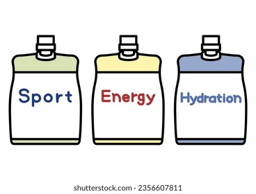Illustration set of various types of jelly beverages