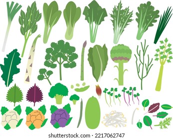 Illustration set of various vegetables