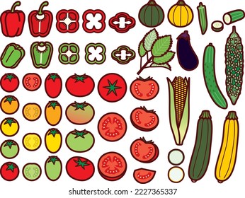 Illustration set of various vegetables