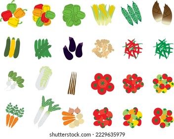 Illustration set of various vegetables