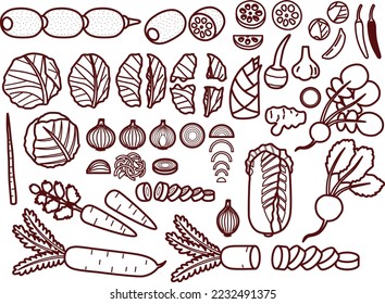 Illustration set of various vegetables