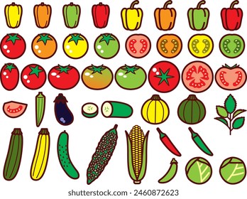 Illustration set of various vegetables