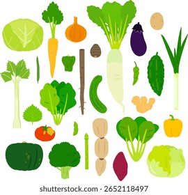 Illustration set of various vegetables