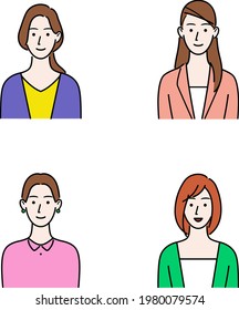 Ilustración de la parte superior del cuerpo femenino