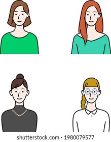 Ilustración de la parte superior del cuerpo femenino