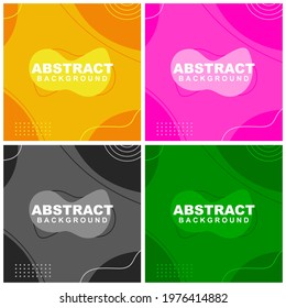 Illustration set vector of abstract background in orange, green, pink, and grey and black color. Good to use for banner, social media template, poster and flyer template, etc