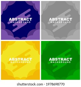 Illustration set vector of abstract background in violet, green, yellow, and gray color. Good to use for banner, social media template, poster and flyer template, etc