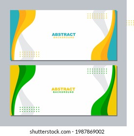 Illustration set vector of abstract business white background color with orange, yellow, green, and blue element. Good to use for banner, social media template, poster and flyer template, etc