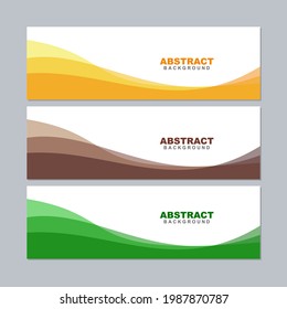 Illustration set vector of abstract business white background color with green, brown, and orange element. Good to use for banner, social media template, poster and flyer template, etc