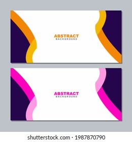 Illustration set vector of abstract business white background color with orange, pink, and violet element. Good to use for banner, social media template, poster and flyer template, etc