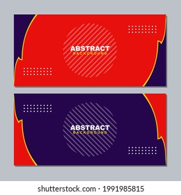 Illustration set vector of abstract business red and violet blue background color with red, violet and blue element. Good to use for banner, social media template, poster and flyer template, etc