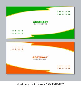 Illustration set vector of abstract business white background color with green and orange element. Good to use for banner, social media template, poster and flyer template, etc