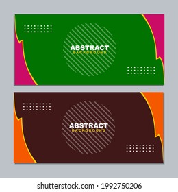 Illustration set vector of abstract business brown and green background color with pink and orange element. Good to use for banner, social media template, poster and flyer template, etc