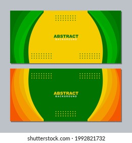 Illustration set vector of abstract business green and yellow background color with green and yellow orange  element. Good to use for banner, social media template, poster and flyer template, etc