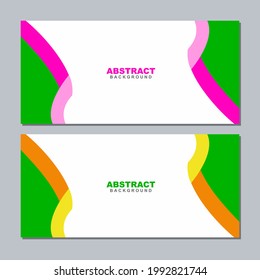 Illustration set vector of abstract business white background color with green, yellow, orange  and pink element. Good to use for banner, social media template, poster and flyer template, etc