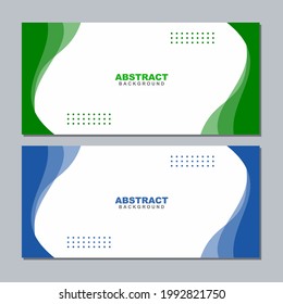 Illustration set vector of abstract business white background color with blue and green element. Good to use for banner, social media template, poster and flyer template, etc