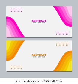 Illustration set vector of abstract business white background color with pink and orange yellow element. Good to use for banner, social media template, poster and flyer template, etc