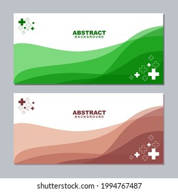 Conjunto de ilustración vector de color de fondo blanco empresarial abstracto con elemento verde y marrón. Es bueno usar para banner, plantilla de medios sociales, afiches y planilla de volante, etc