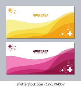 Illustration set vector of abstract business white background color with red and yellow element. Good to use for banner, social media template, poster and flyer template, etc