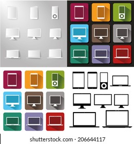 illustration set of vector flat icons 