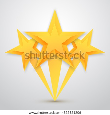 Illustration of Set of Vector Gold Stars Icon. Five Stars Icon Template. Best Rating Gold Star Icon