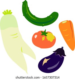 Illustration set of vegetables have blemishes