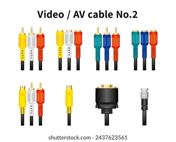 It is an illustration set of video  AV cable No.2.