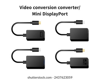It is an illustration set of video conversion converterMINI DisplayPort.