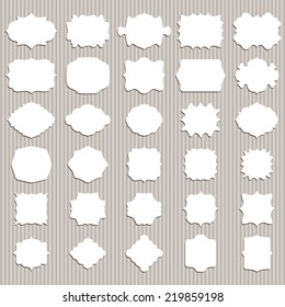 Illustration set of vintage blank frame and label. Vector