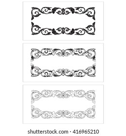 Illustration of set of vintage design elements. Baroque vector. Premium quality. Baroque ornament. Frame ornament.