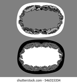 Illustration of set of vintage design elements. Baroque vector ornament. Premium quality. Frame ornament.