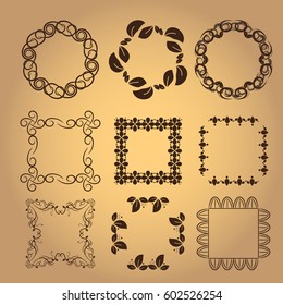 illustration of set of vintage design elements