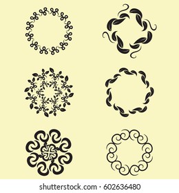 illustration of set of vintage design elements