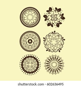 illustration of set of vintage design elements