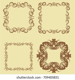 illustration of set of vintage design elements