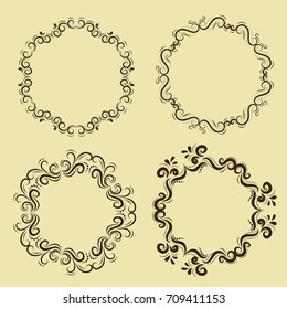 illustration of set of vintage design elements