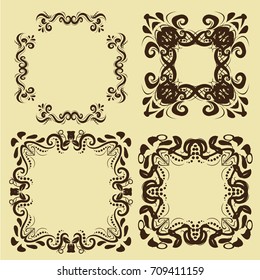 illustration of set of vintage design elements