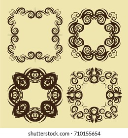illustration of set of vintage design elements