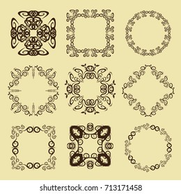 illustration of set of vintage design elements