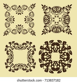 illustration of set of vintage design elements
