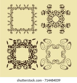 illustration of set of vintage design elements