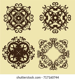 illustration of set of vintage design elements