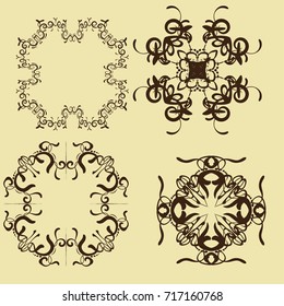 illustration of set of vintage design elements