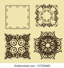 illustration of set of vintage design elements
